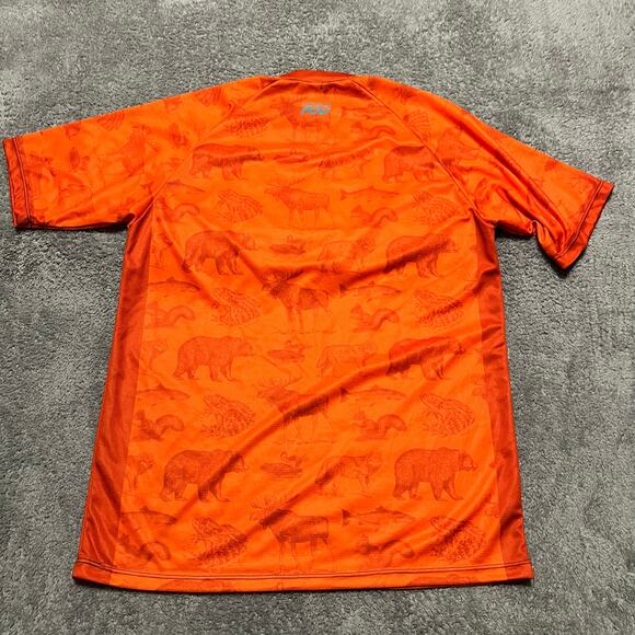 Podiumwear Shirt Mens XL Performance Tshirt Animal Print Orange - Picture 3 of 6